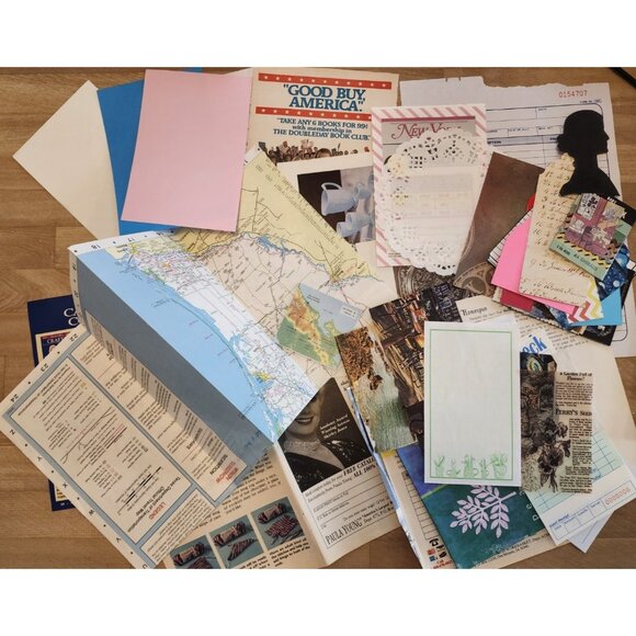 70 + Pcs Junk Journal Scrapbooking Destash Supplies Mixed Paper Bundle - Picture 8 of 9